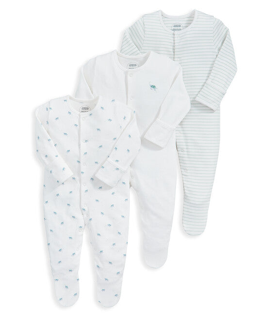Mamas & Papas Turtle Sleepsuits Pack of 3 | 100% Cotton Newborn Sleepsuits