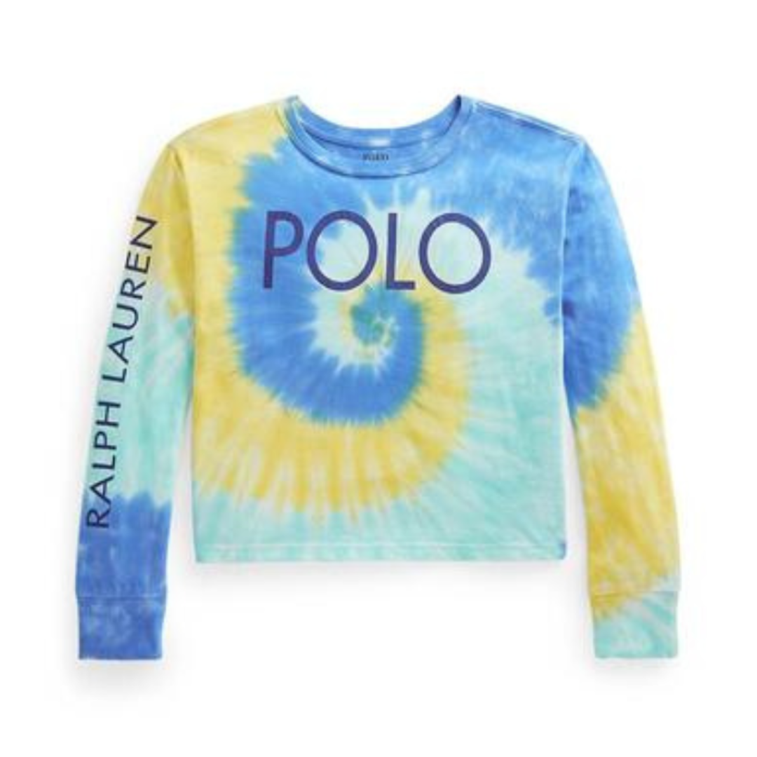 Polo Tie & Dye Long Sleeved Cropped Tee | Ralph Lauren