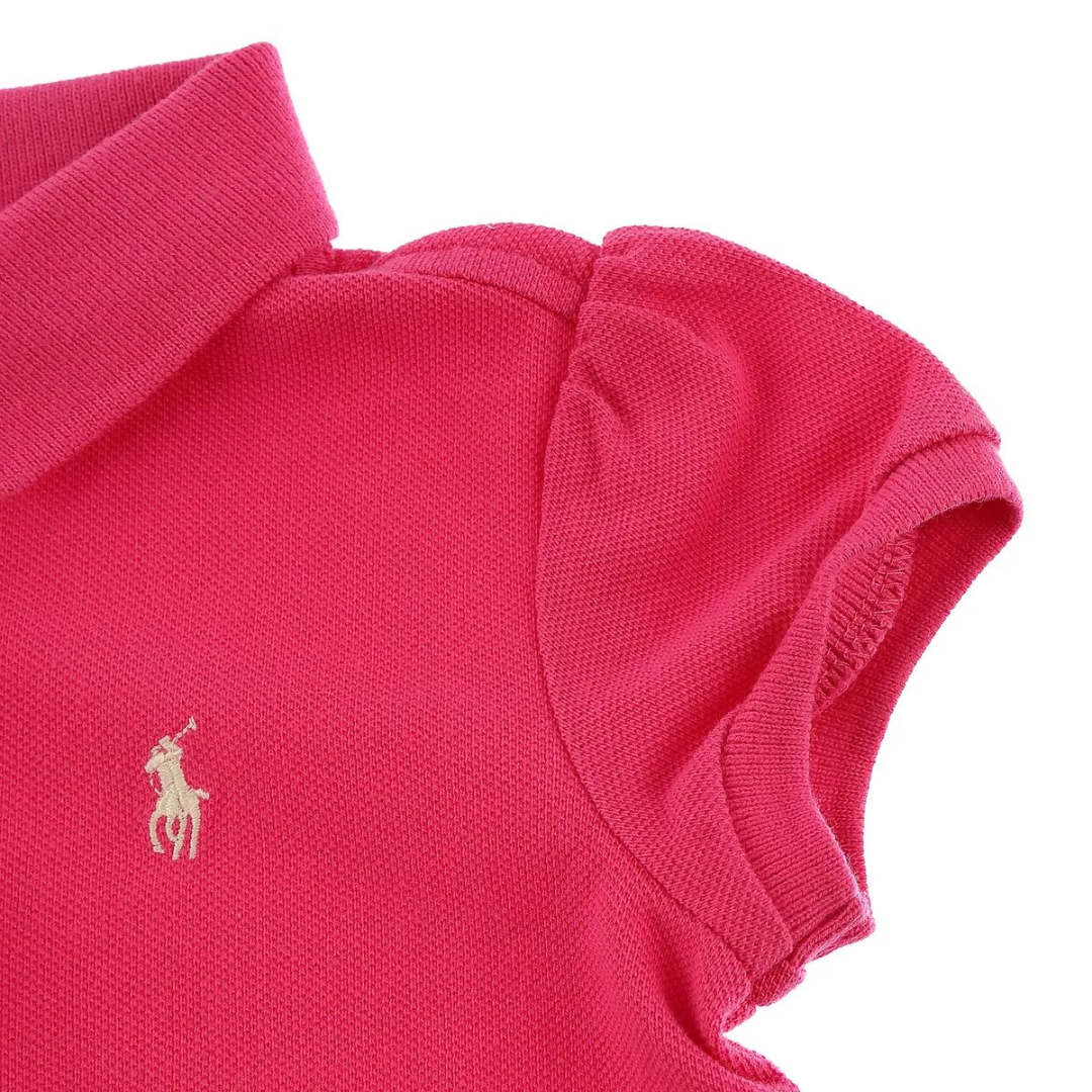 Cotton Mesh Polo Shirt with Ruffled Neckline | Ralph Lauren