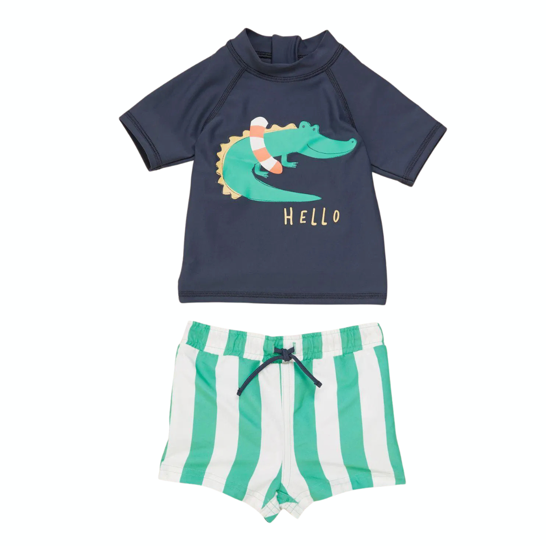 2‑Pieces Crocodile Print Swimsuit Set by Marks & Spencer | Boys Swimwear