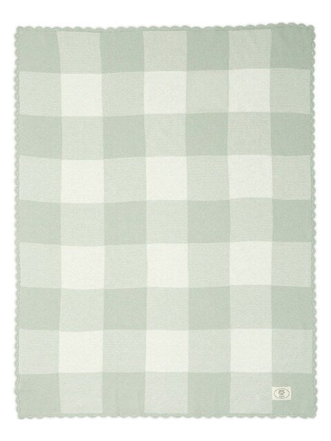 Mamas & Papas x Laura Ashley Green Gingham Ocarro Baby Blanket