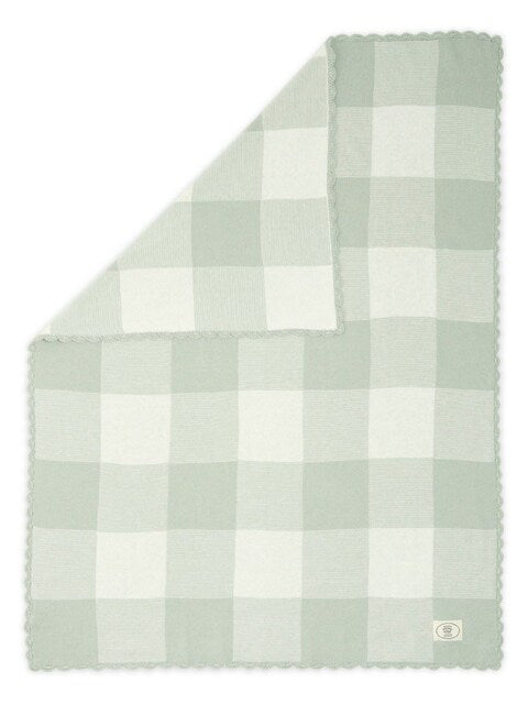 Mamas & Papas x Laura Ashley Green Gingham Ocarro Baby Blanket