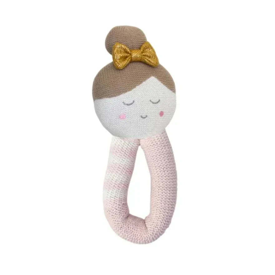 Cotton Knitted Rattle - Emma Ballerina