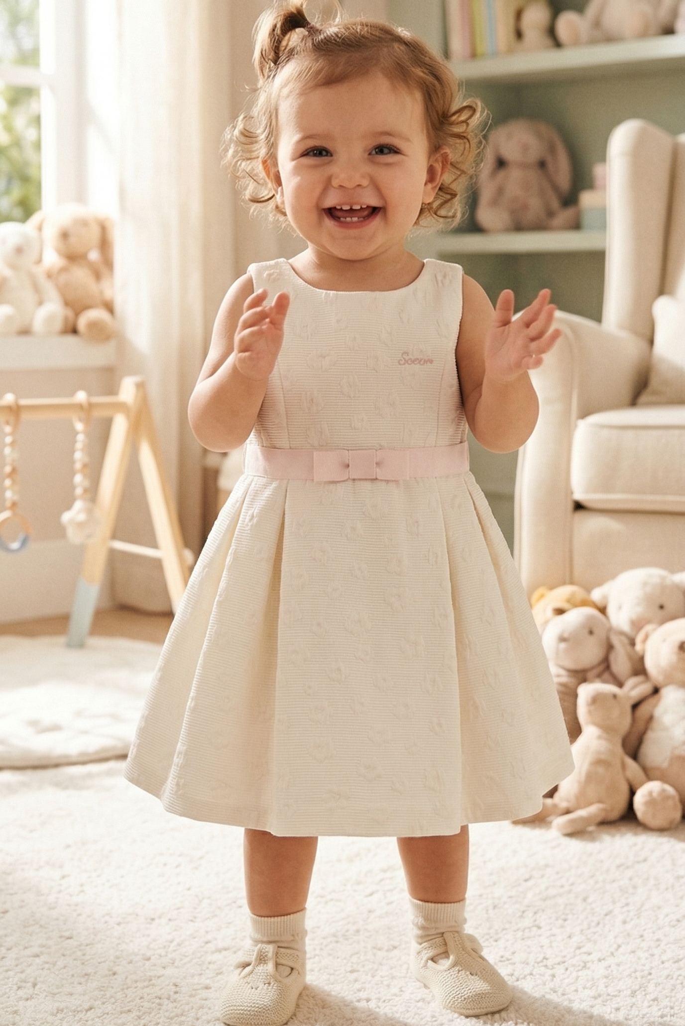 Textured Sleeveless Dress for Girls | Sacoor Brothers