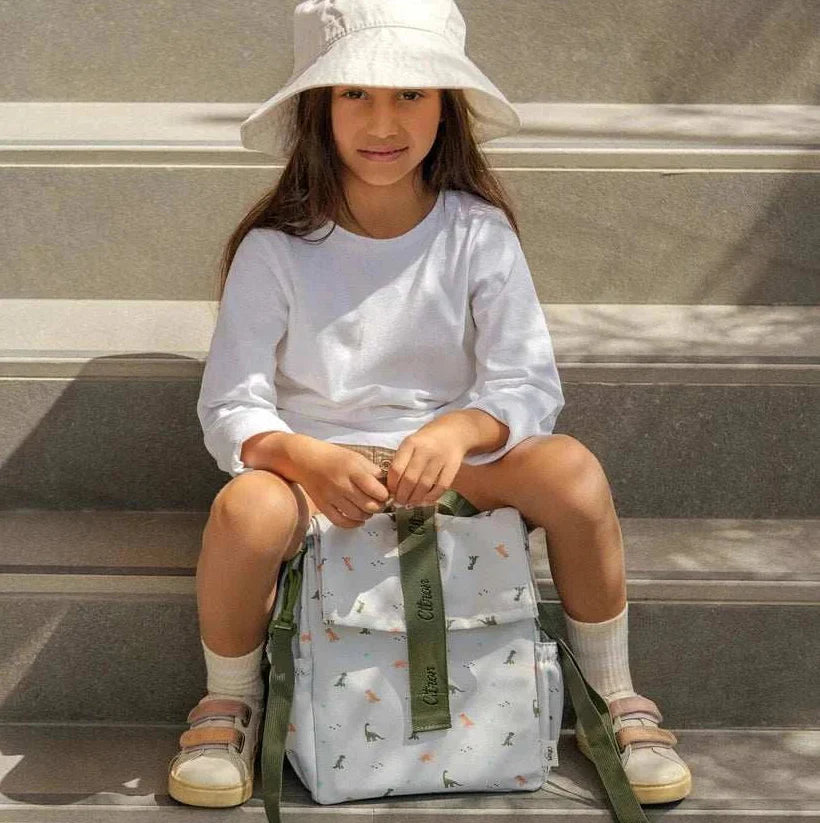 Insulated Roll-up Lunch Bag - Dino | Citron