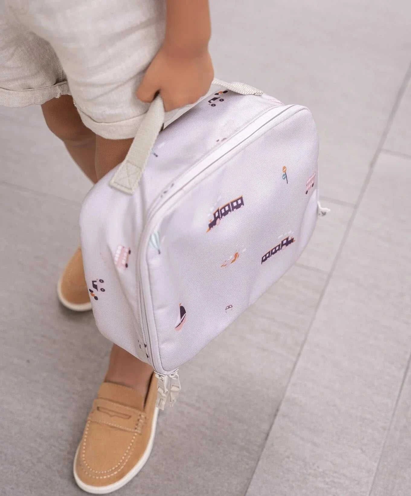 Insulated Square Lunch bag - Vehicles|Citron