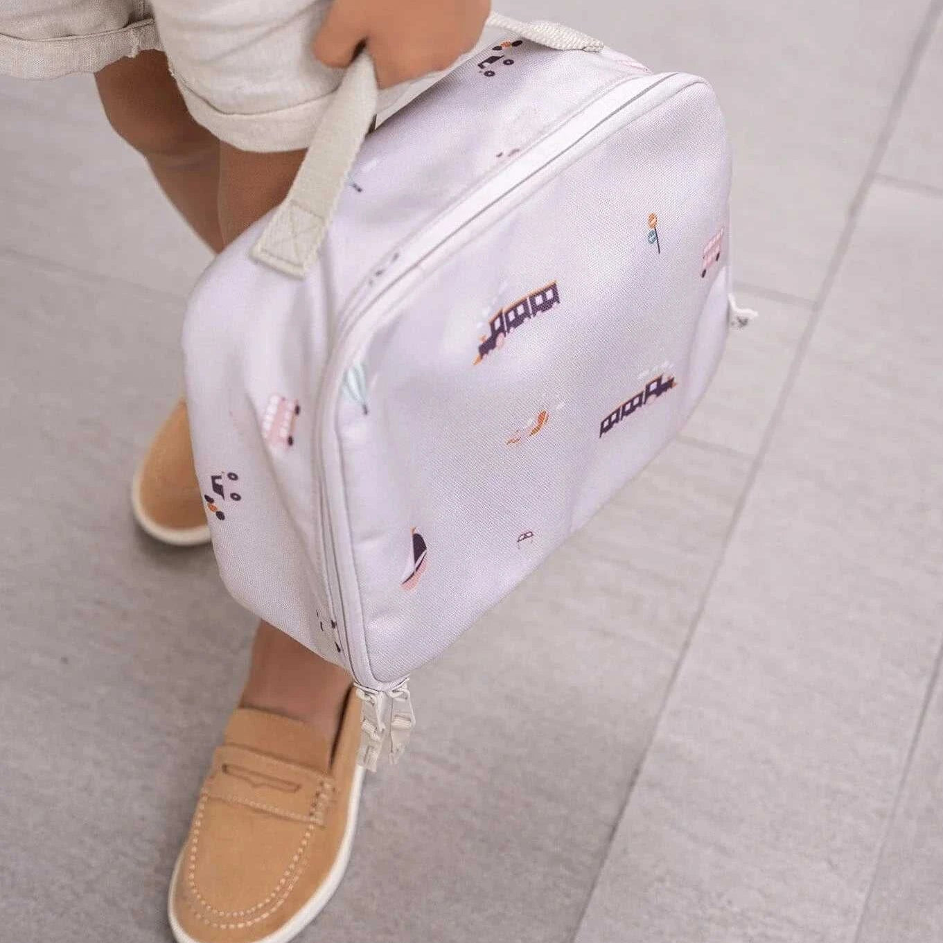 Insulated Square Lunch bag - Vehicles|Citron