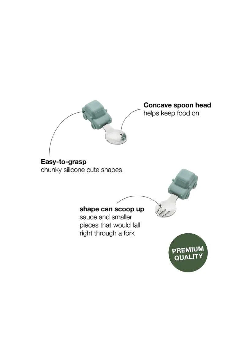 Training Spoon & Fork - Vehicles |Citron