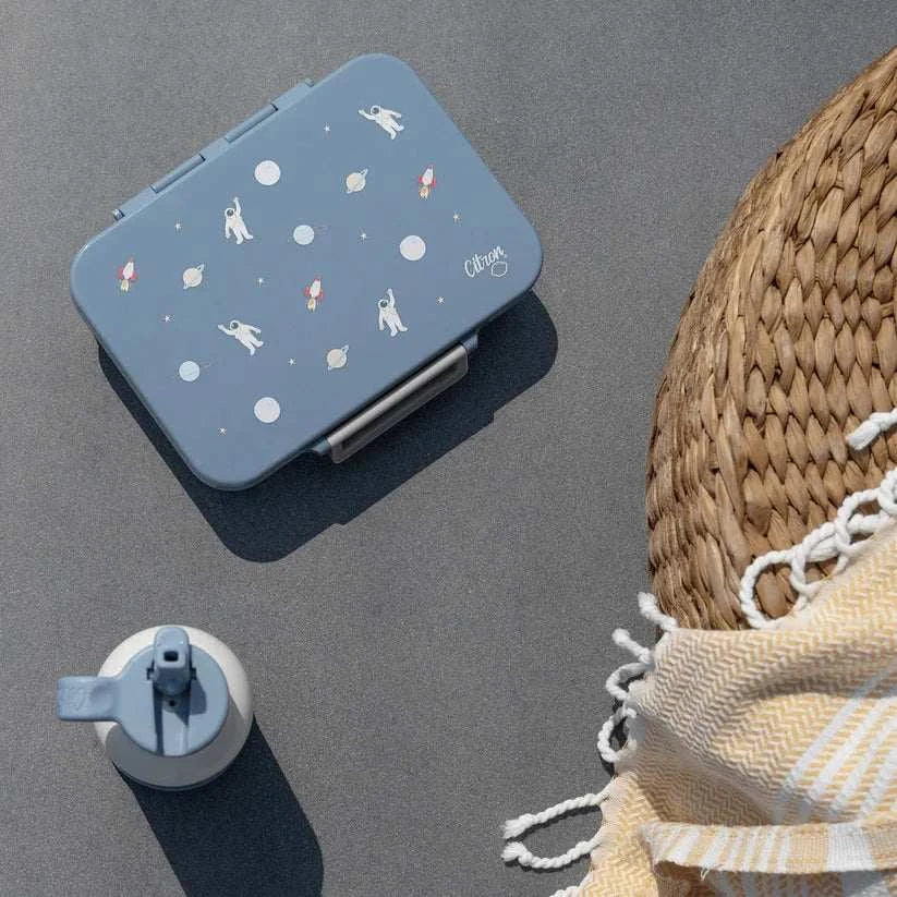 Tritan Lunch Box - 4 Compartments - Spaceship Dusty Blue
