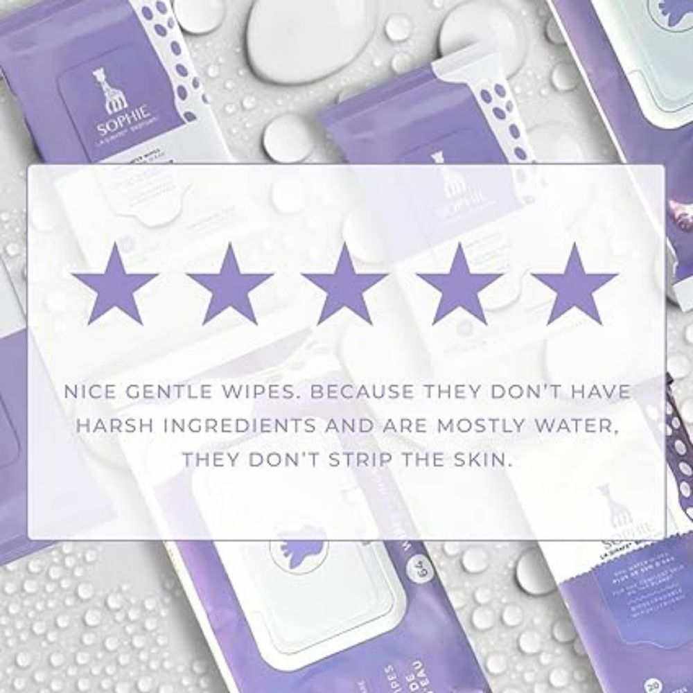 Sophie la Girafe Babycare Water Wipes 20 count pack of 48