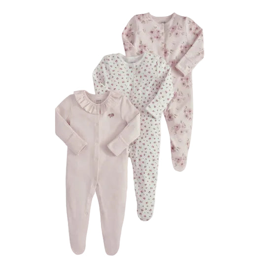 Mamas & Papas watercolour floral baby onesies, pack of 3 β view 2