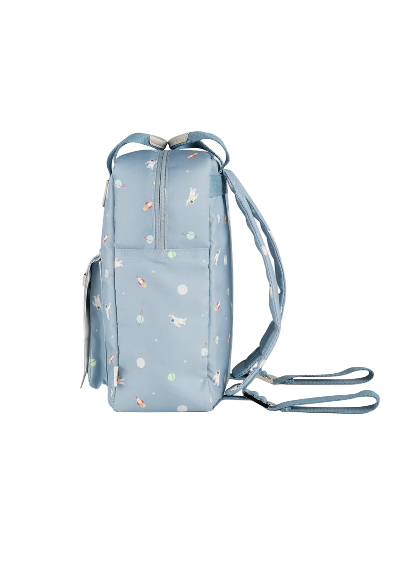 Kids Backpack - Spaceship Dusty Blue