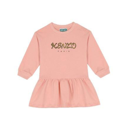 Kenzo Paris Girls Pink Logo Dress – Luxury Designer Kidswear