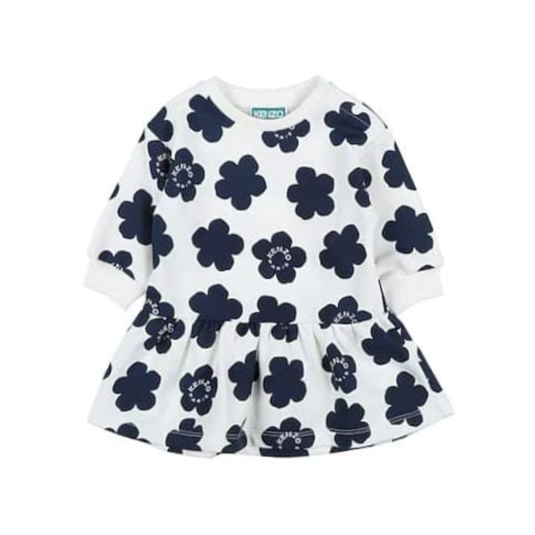 Black flower sweatshirt dress by Kenzo
