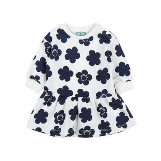Black flower sweatshirt dress by Kenzo