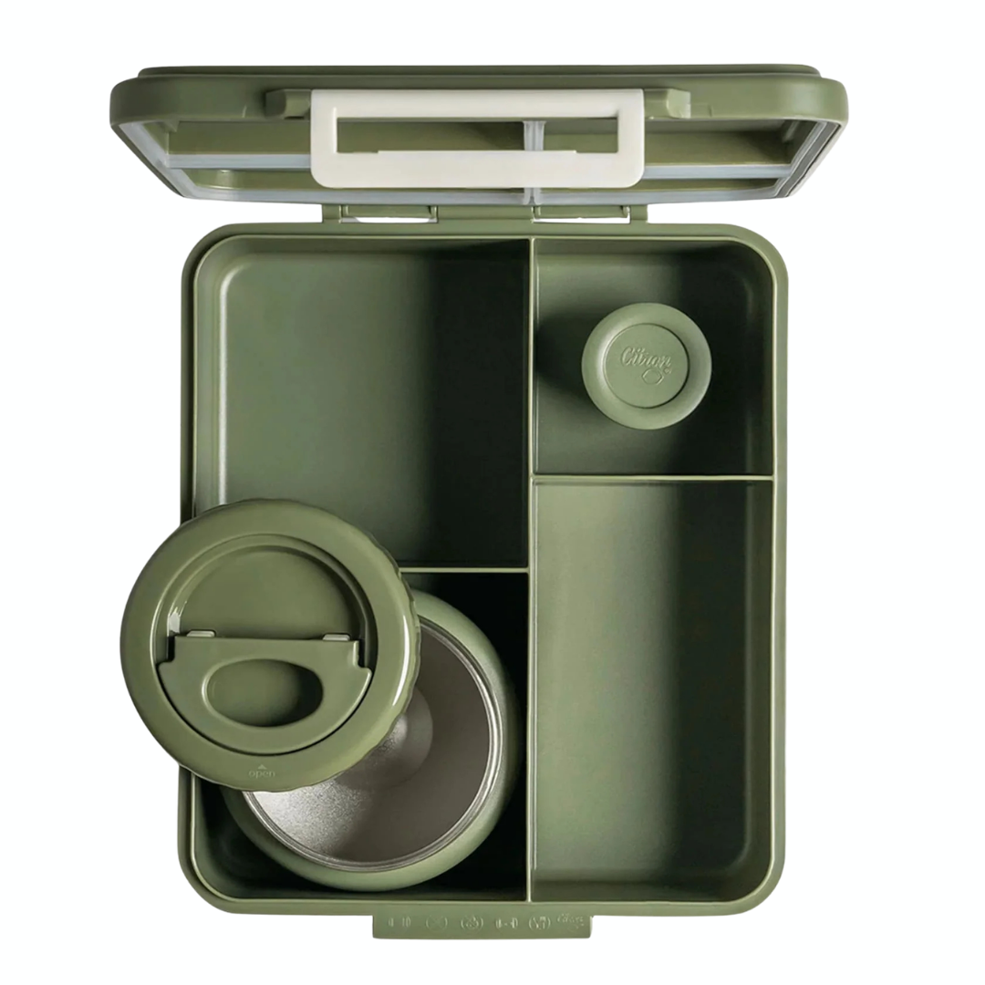 Citron Grand Lunchbox with Food Jar - Olive Green