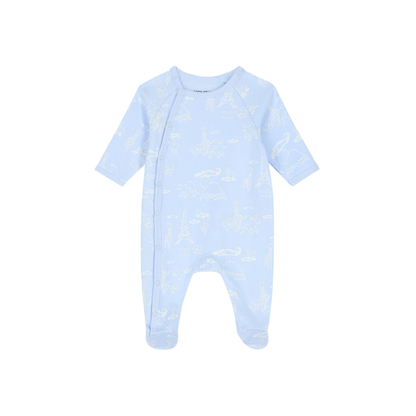 White & Baby Blue Eiffel Tower Pack of 2 Sleepsuits | Kenzo