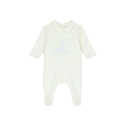 White & Baby Blue Eiffel Tower Pack of 2 Sleepsuits | Kenzo