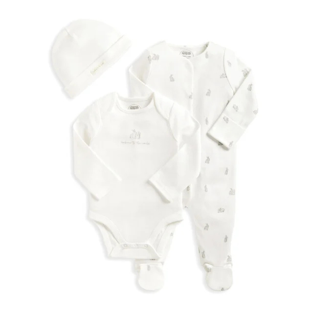 Bunny Sleepsuit, Bodysuit & Hat| Mamas & Papas