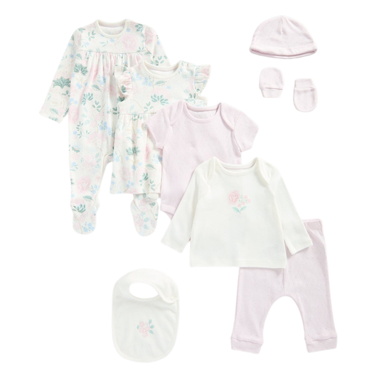 8 Piece Floral Baby Outfit Set | Mothercare