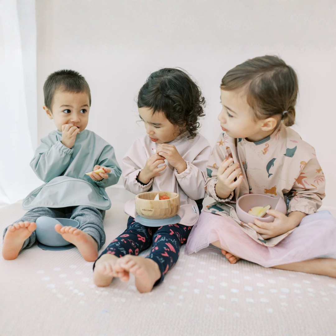 Milk It Baby Bamboo Suction Bowl Set Berry Blue