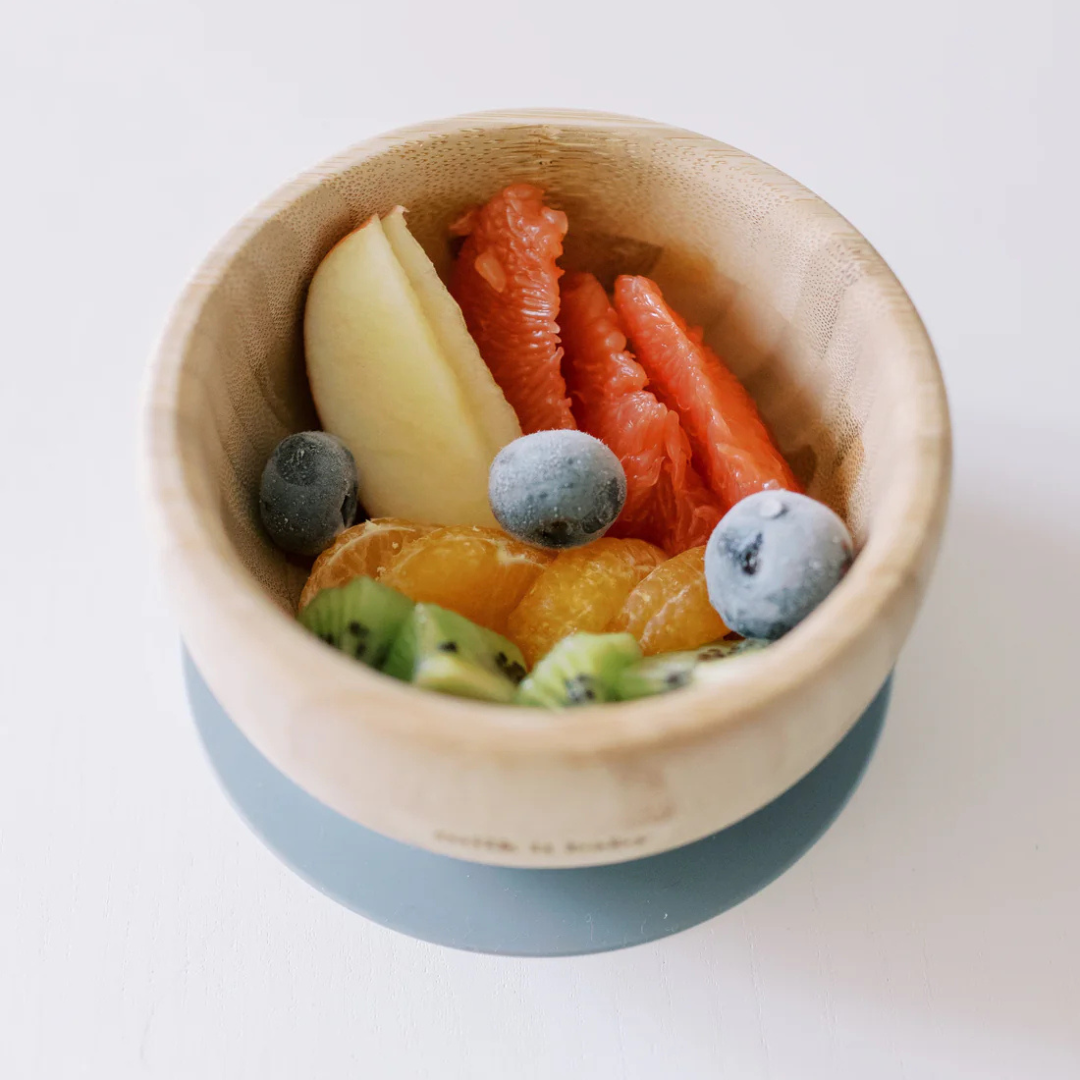 Milk It Baby Bamboo Suction Bowl Set Berry Blue