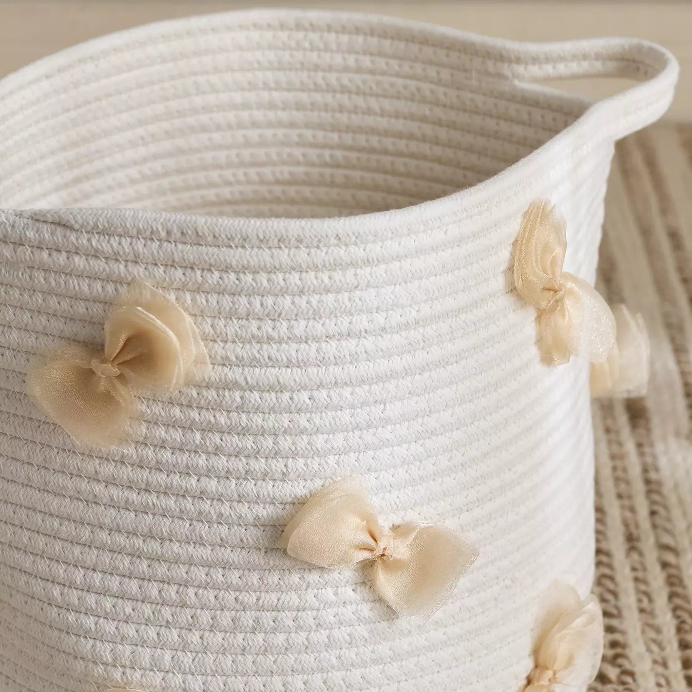 Zaina Bow Cotton Rope Storage Basket