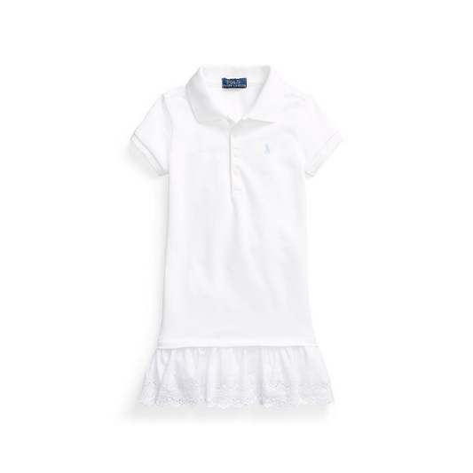 Eyelet-Hem Stretch Mesh Polo Dress | Ralph Lauren