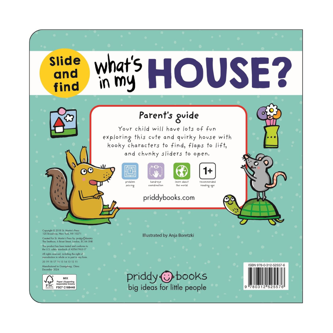 What's in My House? – Slide & Find Board Book by Roger Priddy | Interactive Toddler Book