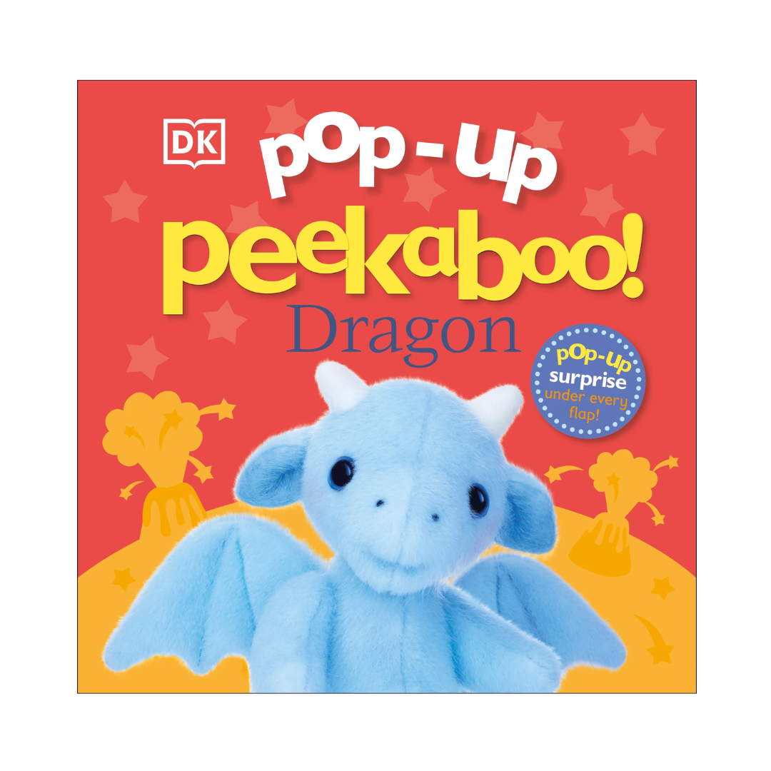 Colorful pop-up peekaboo dragon book with five interactive flaps for toddlers