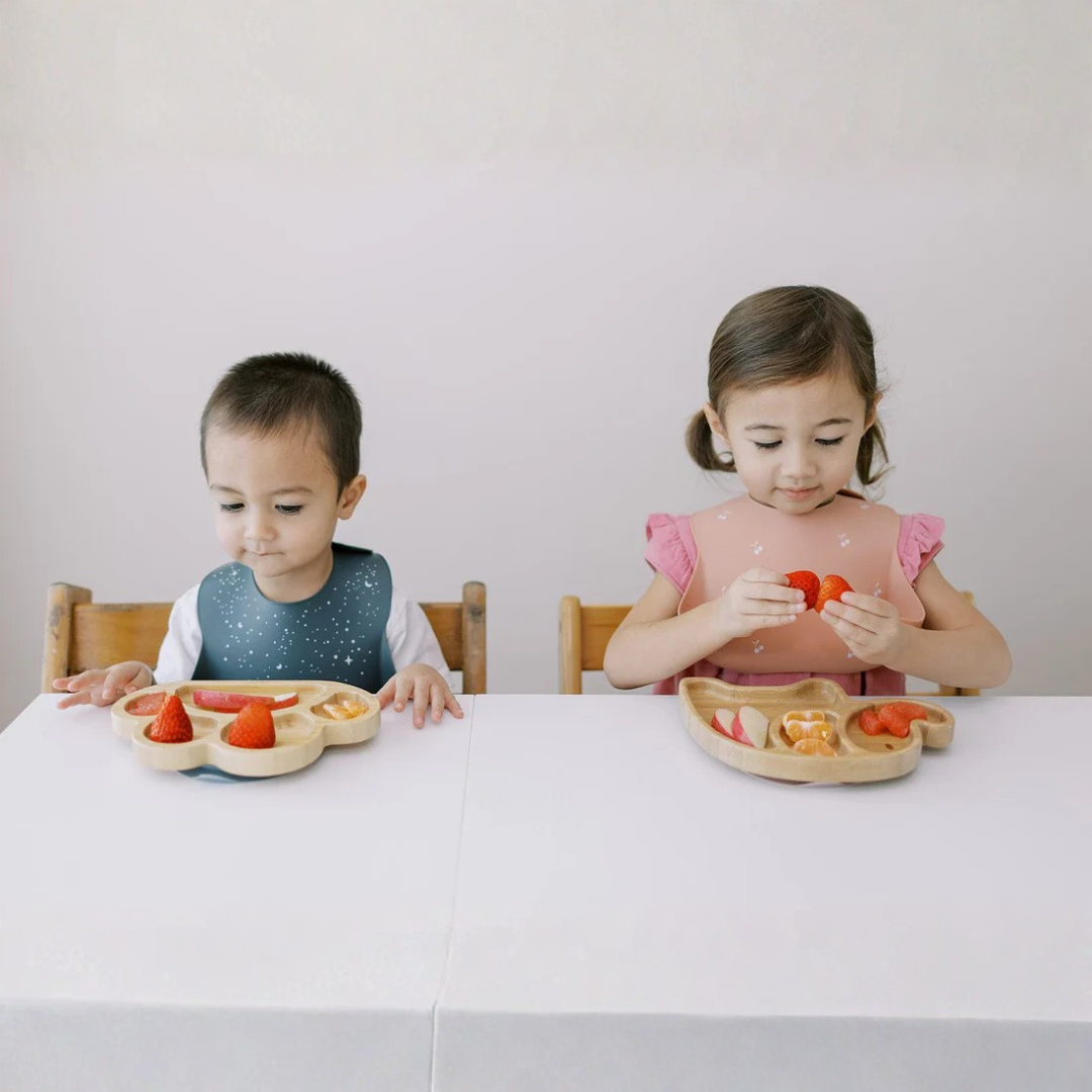 Milk It Baby Bamboo Tiger Paw Plate Berry Blue