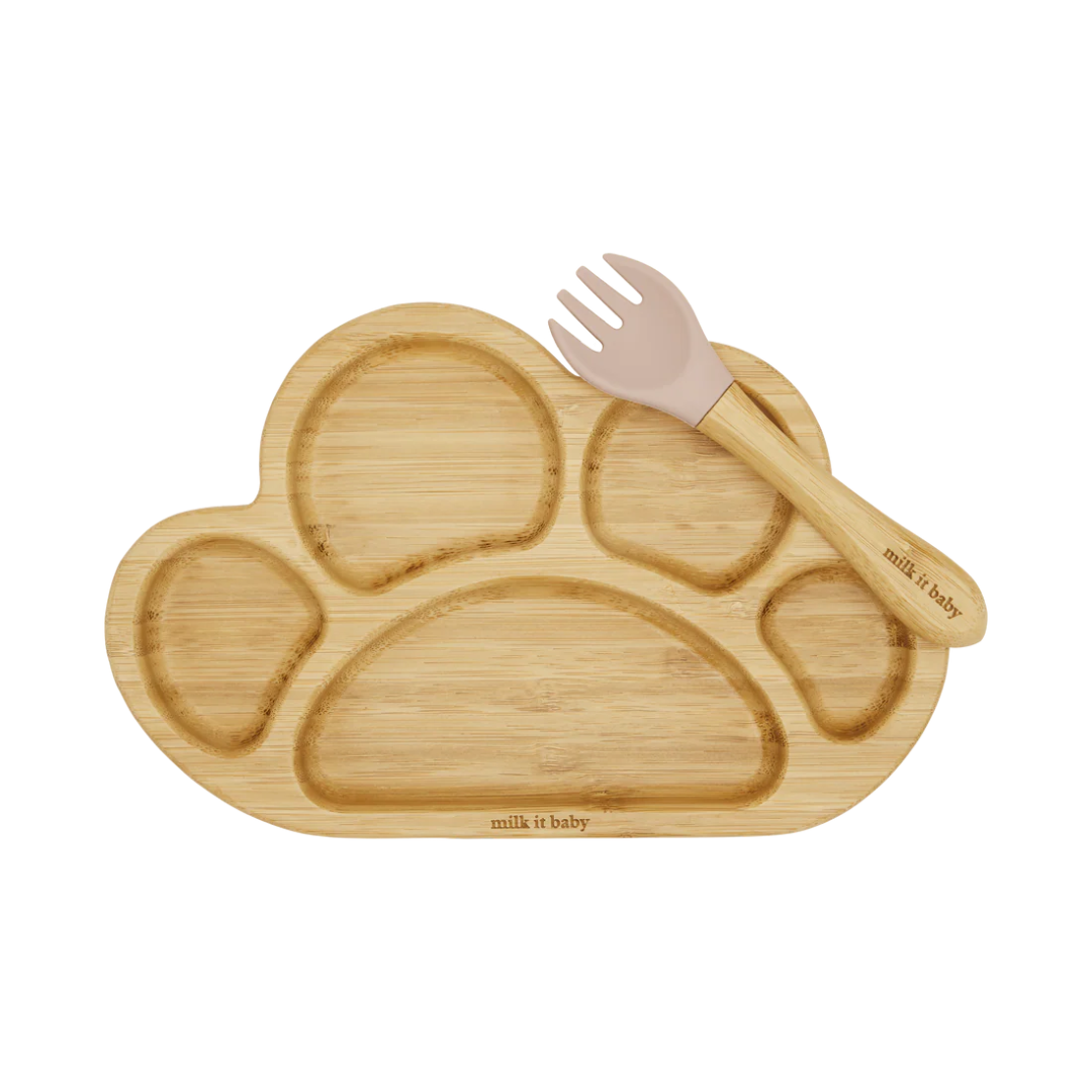 Bamboo Tiger Paw Plate Set Dusty Pink