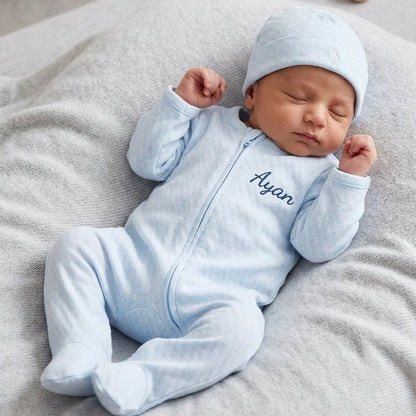 Ralph Lauren blue logo graphic 2-piece baby sleepsuit set – view 2
