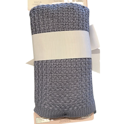 Bonbini Blue Basket Weave Baby Blanket