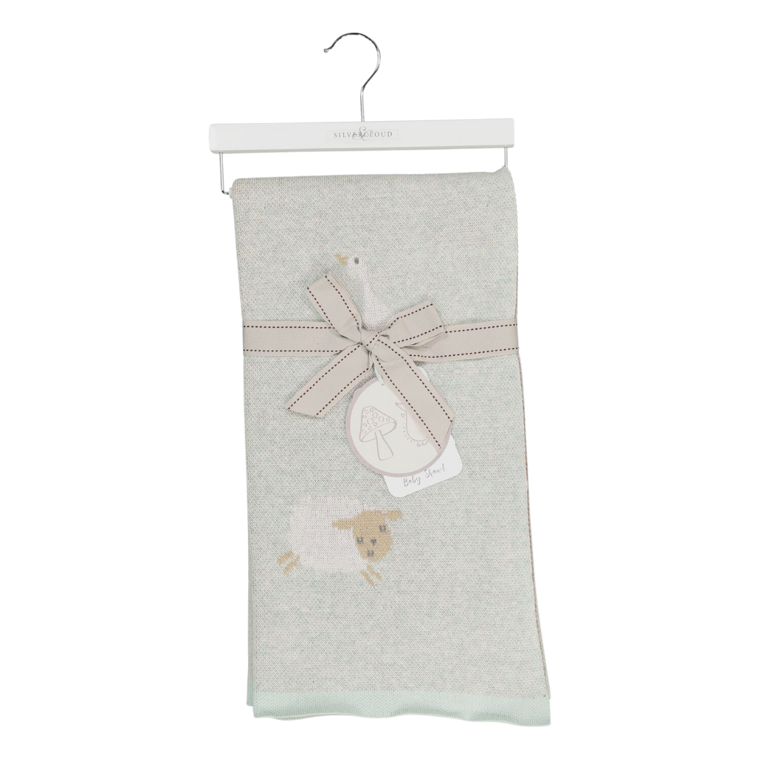 Silver Cloud Sage Farmyard Animal Shawl