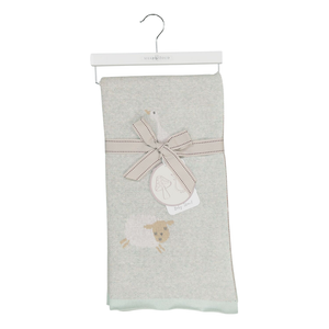 Silver Cloud Sage Farmyard Animal Shawl