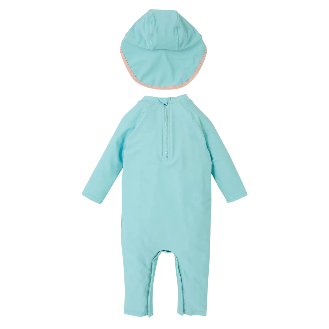 3D Seahorse Swimsuit & Hat Set | UV Protection