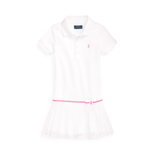 Pleated Mesh Polo Dress | Ralph Lauren