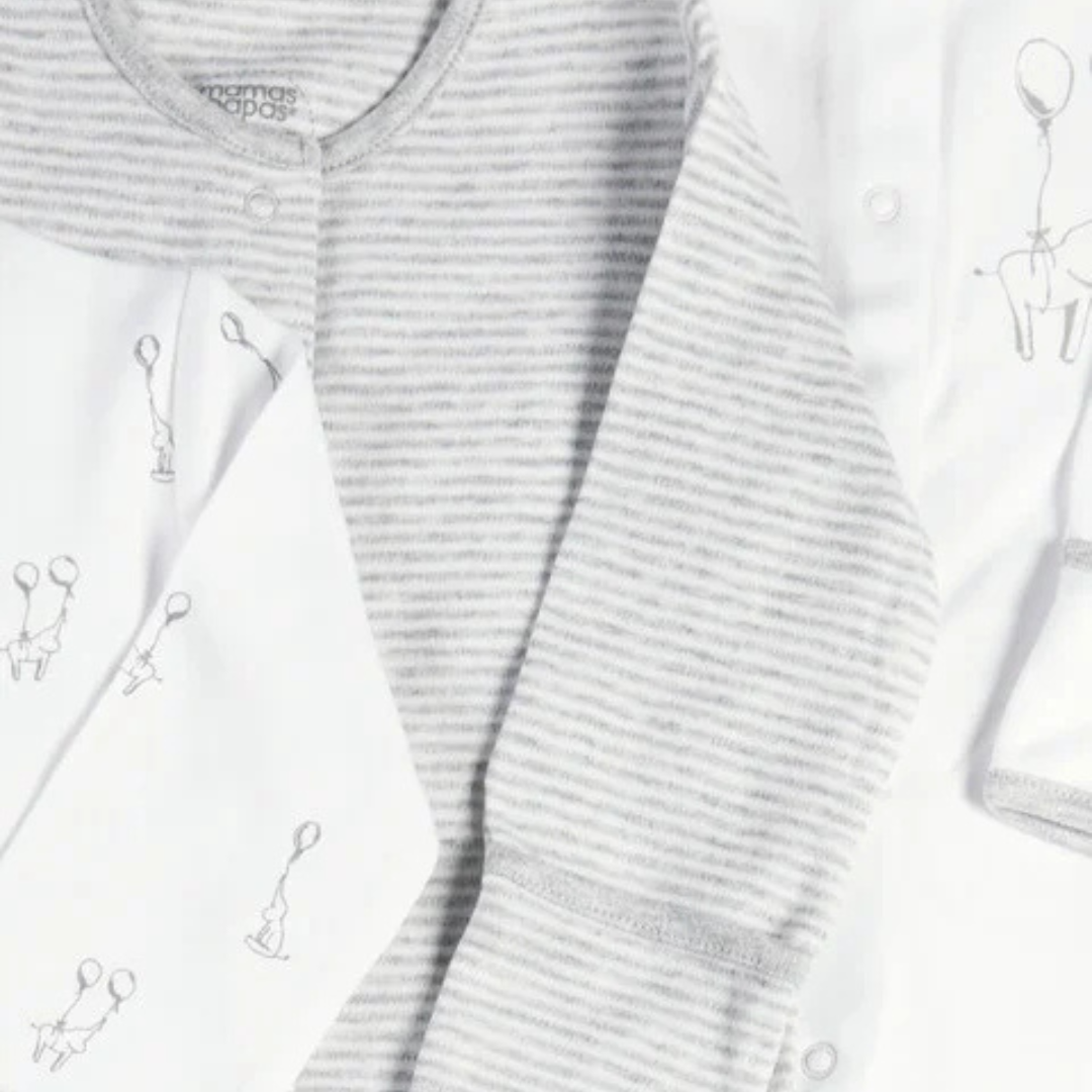 Pack of 3 Elephant Sleepsuits | Mamas & Papas