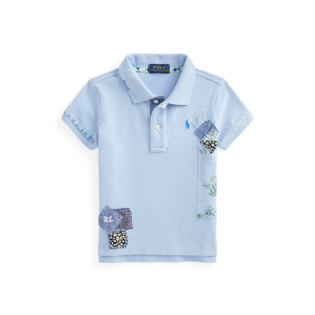 Patchwork Cotton Mesh Polo Shirt | Ralph Lauren