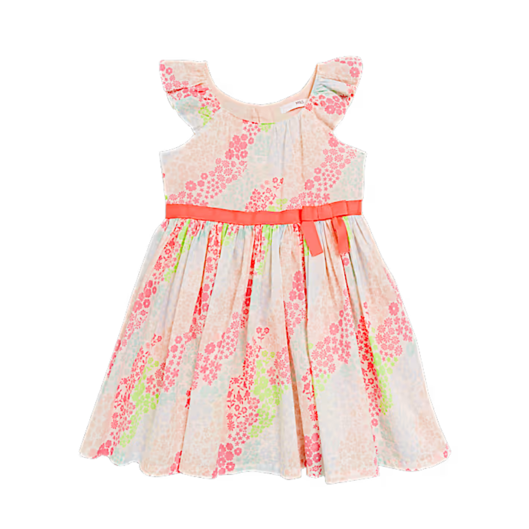 Cotton Floral Girls Dress | Marks & Spencer