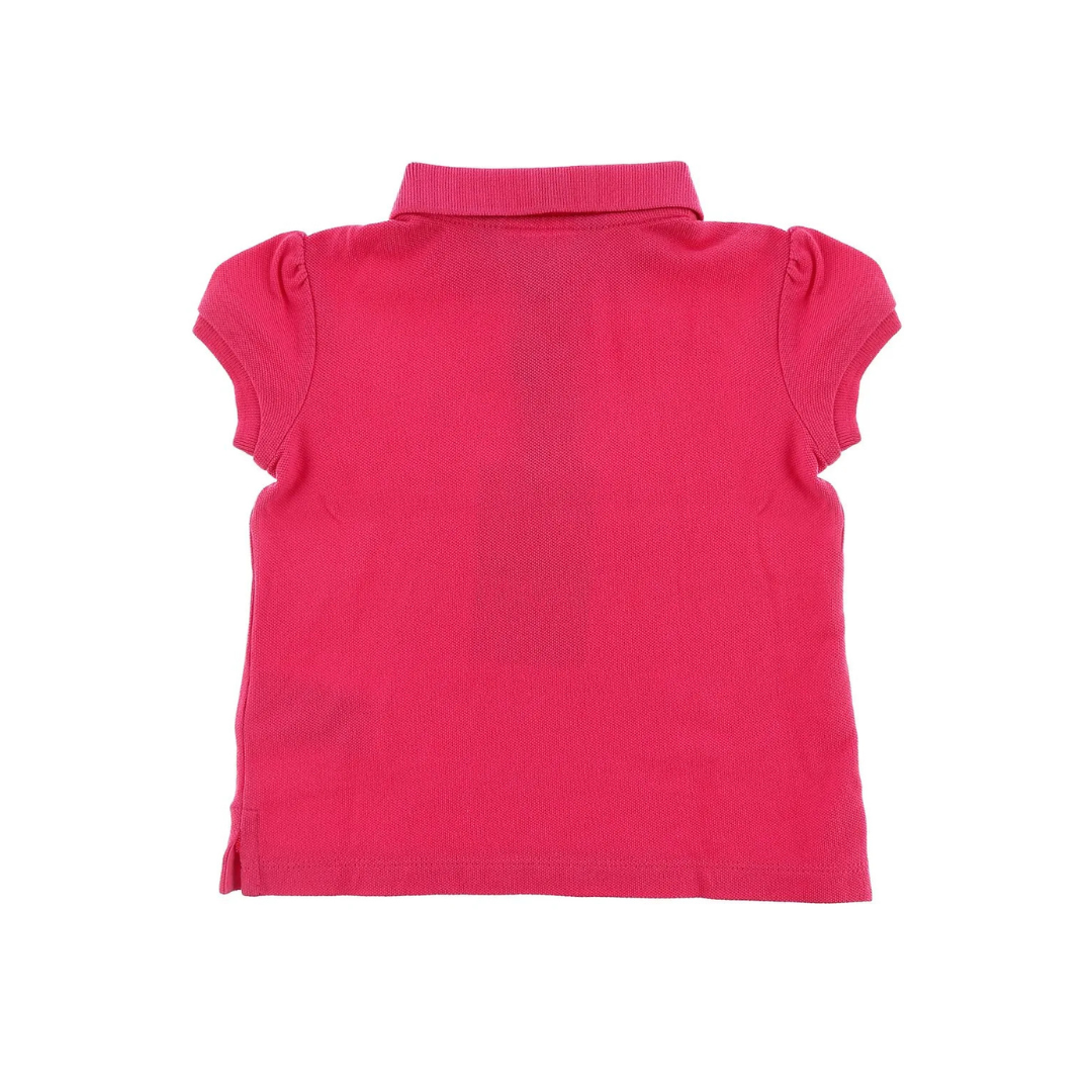 Cotton Mesh Polo Shirt with Ruffled Neckline | Ralph Lauren
