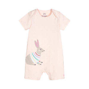 Bunny Patch work Pink Romper | Joules