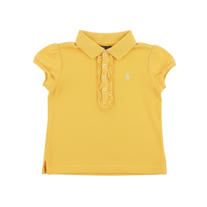 Cotton Mesh Polo Shirt with Ruffled Neckline | Ralph Lauren