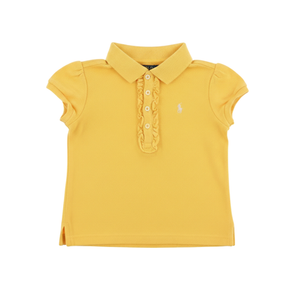 Cotton Mesh Polo Shirt with Ruffled Neckline | Ralph Lauren
