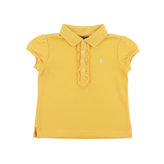 Cotton Mesh Polo Shirt with Ruffled Neckline | Ralph Lauren