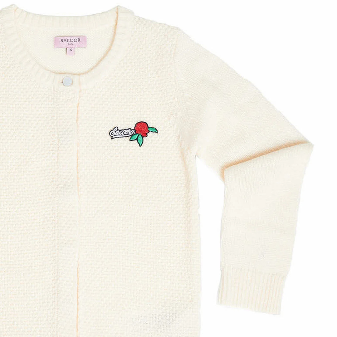 Ivory Knitted Cardign | Sacoor Brothers
