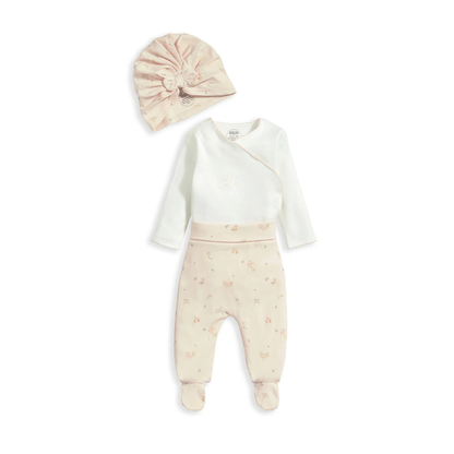 Hello World My First Outfit 3 Piece Set Peach | Mamas & Papas