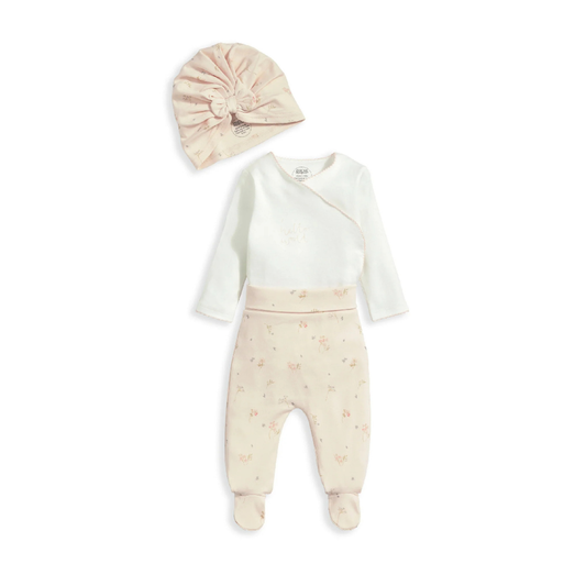 Hello World My First Outfit 3 Piece Set Peach | Mamas & Papas