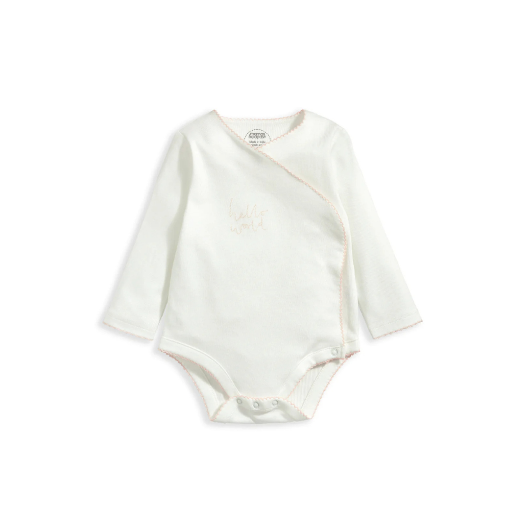 Hello World My First Outfit 3 Piece Set Peach | Mamas & Papas